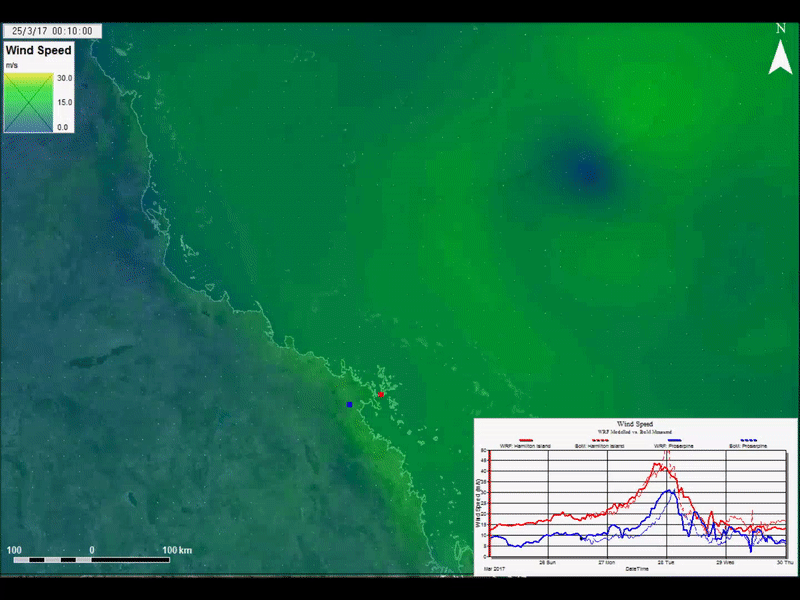 Tropical Cyclone Debbie (2017) – Modelled and Measured Wind